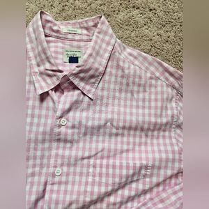 J. Crew Button Down Mens M Classic Pink Gingham Plaid Long Sleeve Collared Shirt